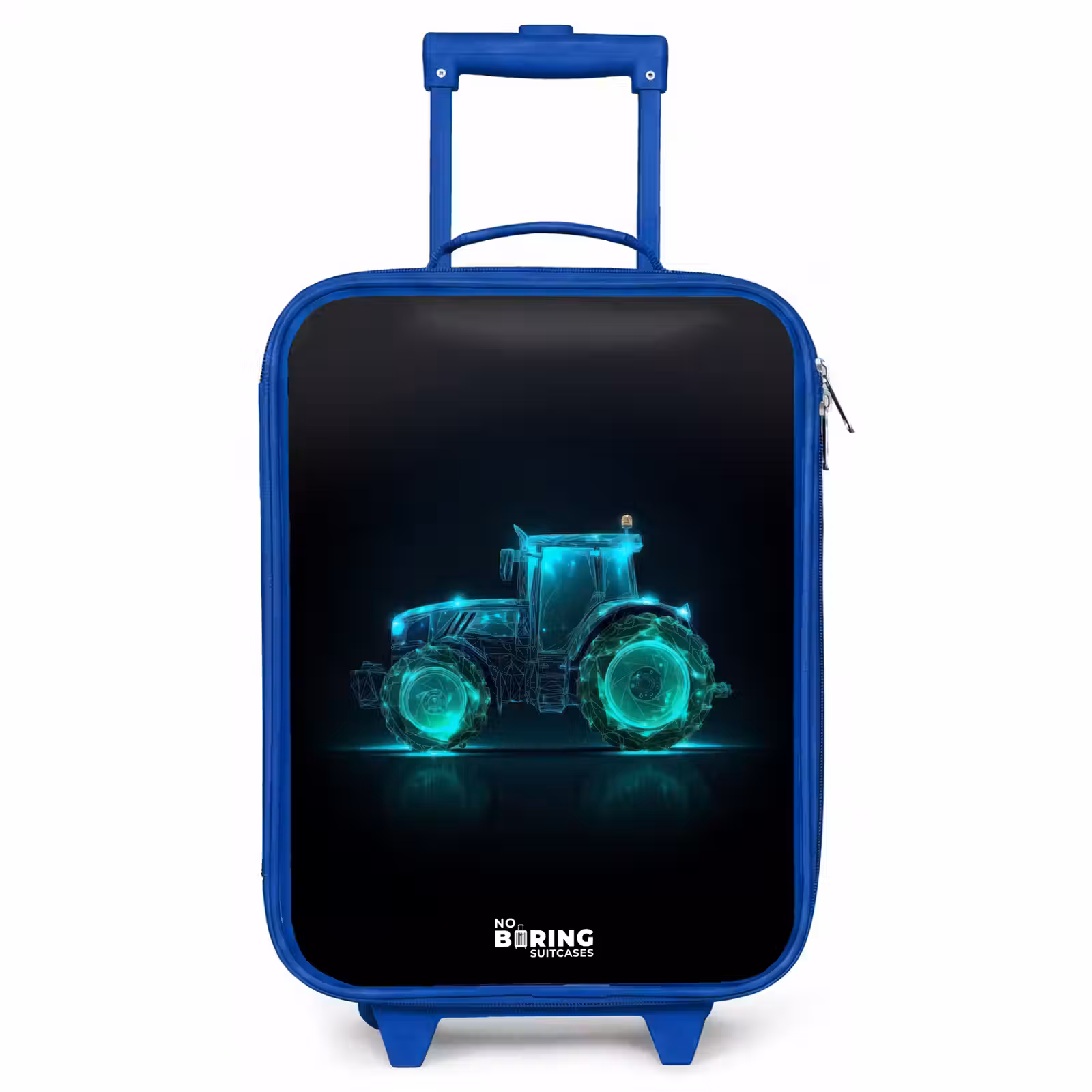 Kinderkoffer - Blauw - Neontractor op zwarte ondergrond — 1