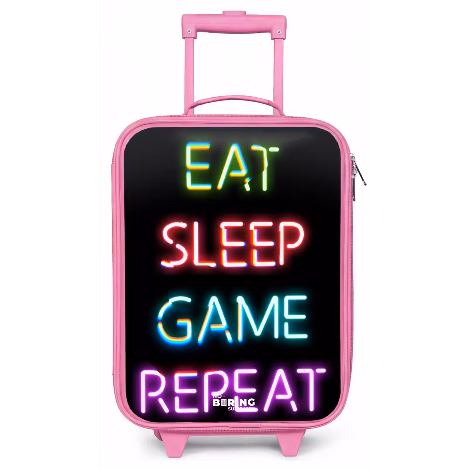 Kinderkoffer - Roze - Qoute met neon lichten — 1