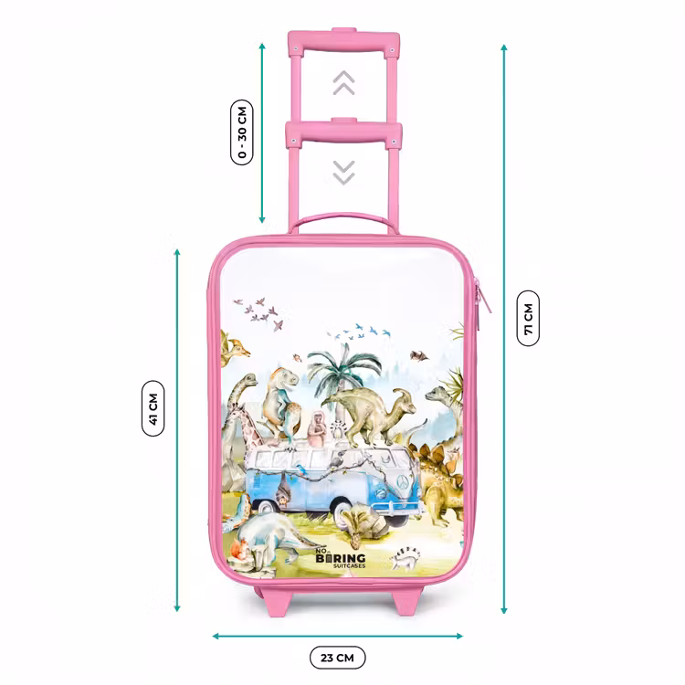 Kinderkoffer - Roze - Busje met dino's — 5