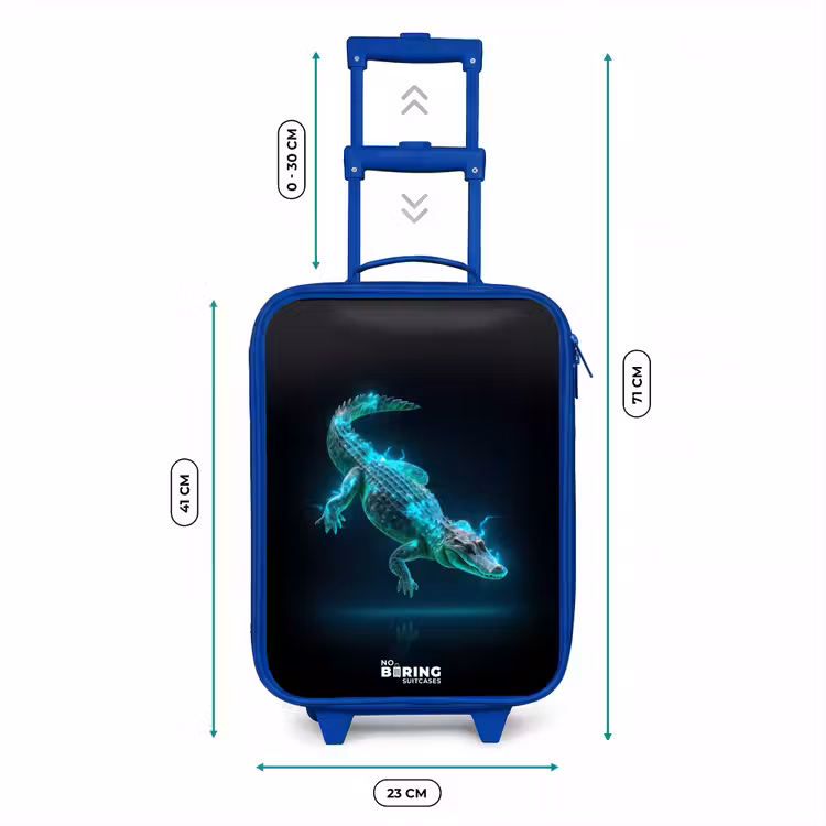 Kinderkoffer - Blauw - Cyberkrokodil in actiehouding — 6