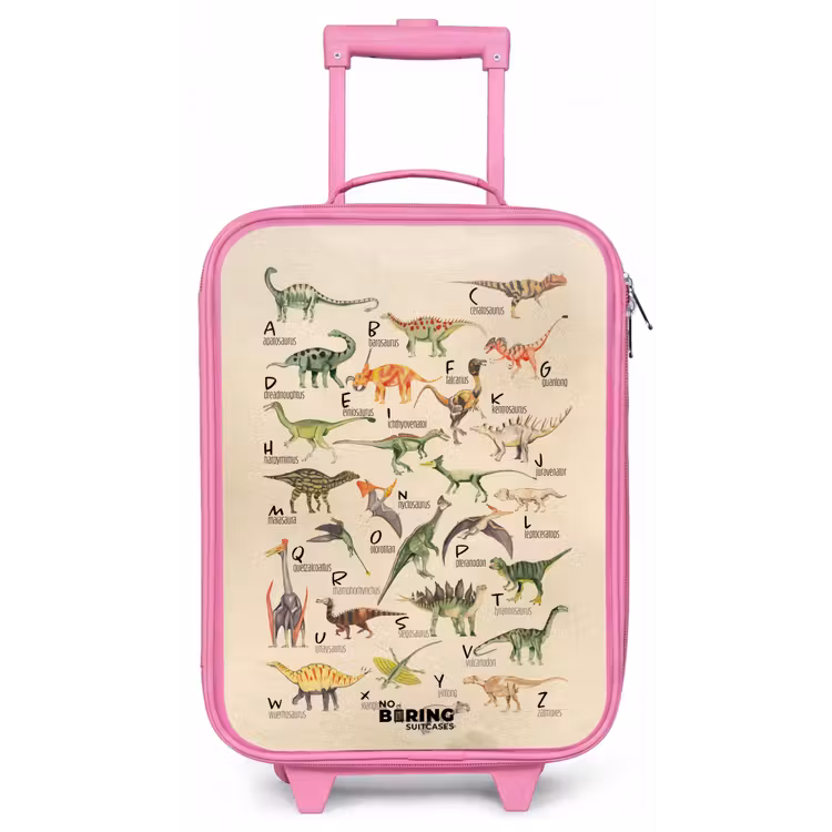 Kinderkoffer - Roze - Dino alfabet — 1