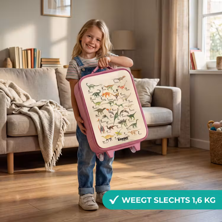 Kinderkoffer - Roze - Dino alfabet — 2