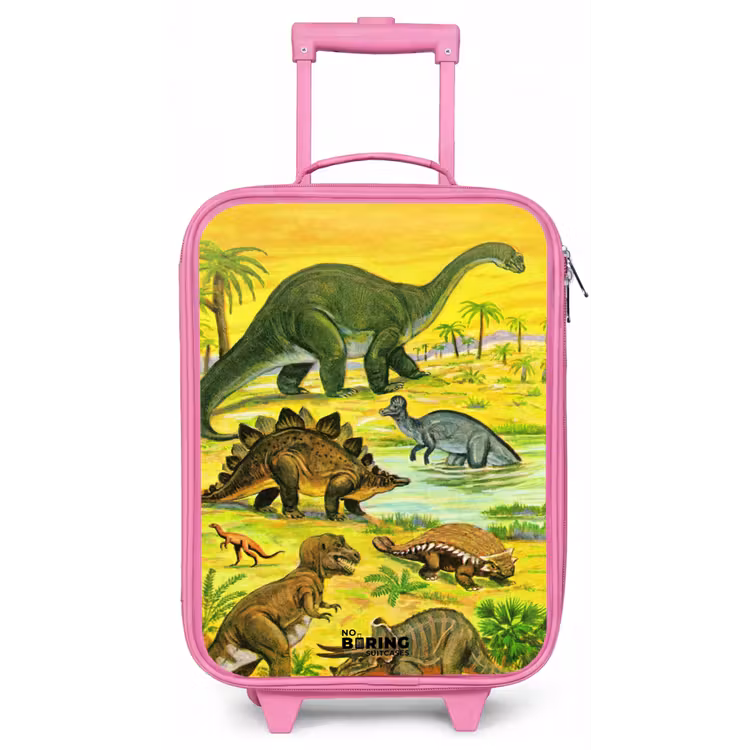 Kinderkoffer - Roze - Dino's bij het water — 1