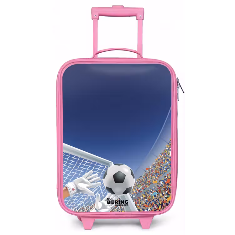 Kinderkoffer - Roze - Keeper die een voetbal tegenhoud — 1