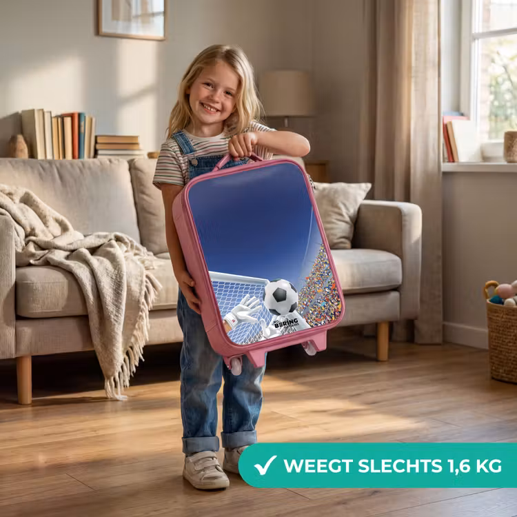 Kinderkoffer - Roze - Keeper die een voetbal tegenhoud — 2