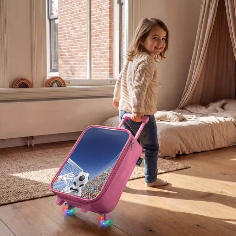 Kinderkoffer - Roze - Keeper die een voetbal tegenhoud — 3