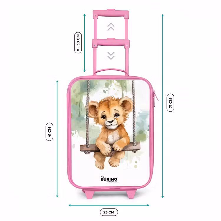 Kinderkoffer - Roze - Leeuwenwelpje met schommel illustratie — 5