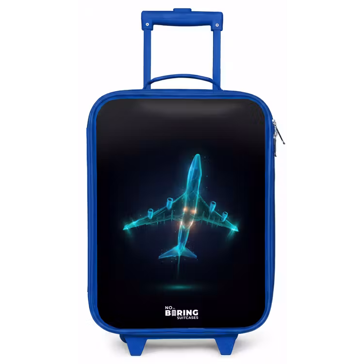 Kinderkoffer - Blauw - Lichtgevend vliegtuig — 1