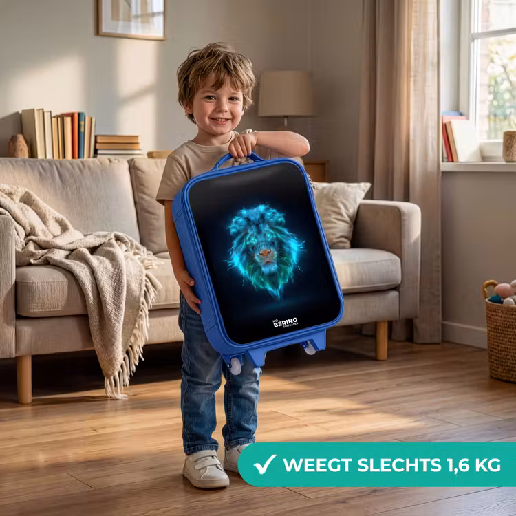 Kinderkoffer - Blauw - Lichtgevende leeuw — 2