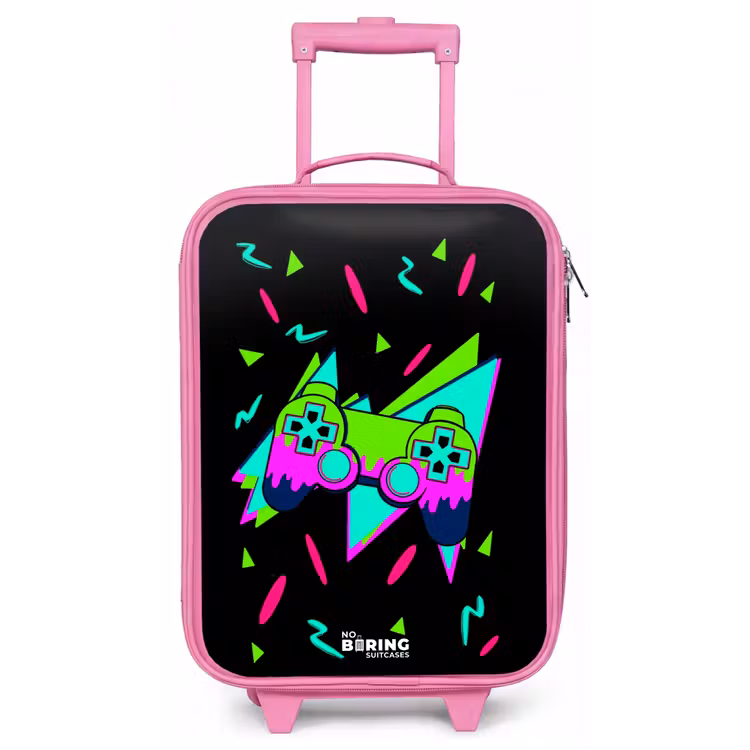 Kinderkoffer - Roze - Neon controller op zwart — 1