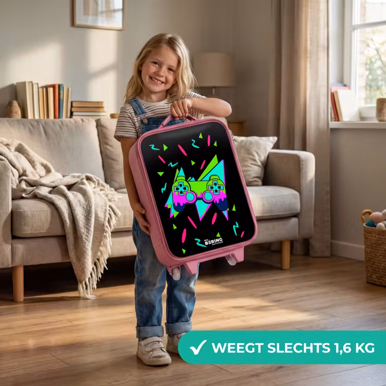 Kinderkoffer - Roze - Neon controller op zwart — 2