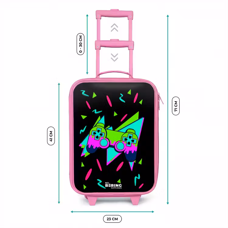 Kinderkoffer - Roze - Neon controller op zwart — 5