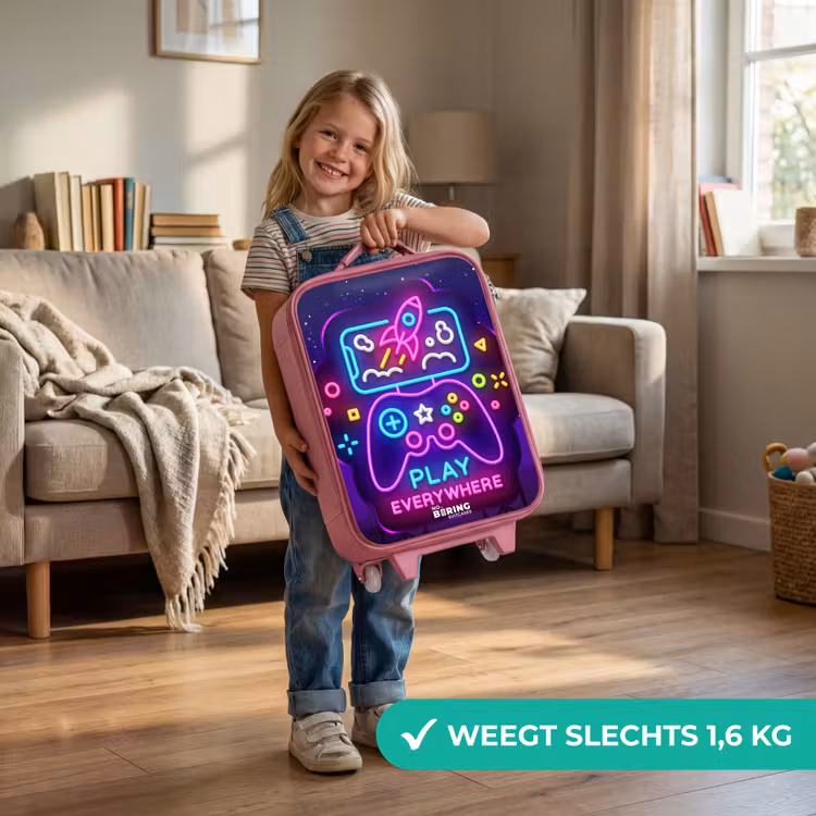 Kinderkoffer - Roze - Neonbord met controller — 2