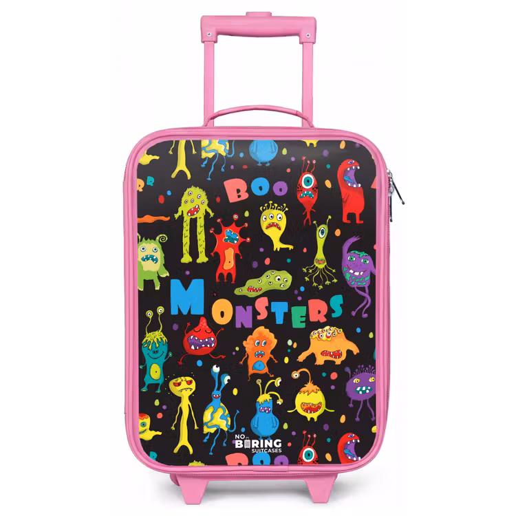 Kinderkoffer - Roze - Patroon van monsters — 1