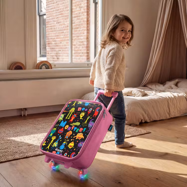 Kinderkoffer - Roze - Patroon van monsters — 3