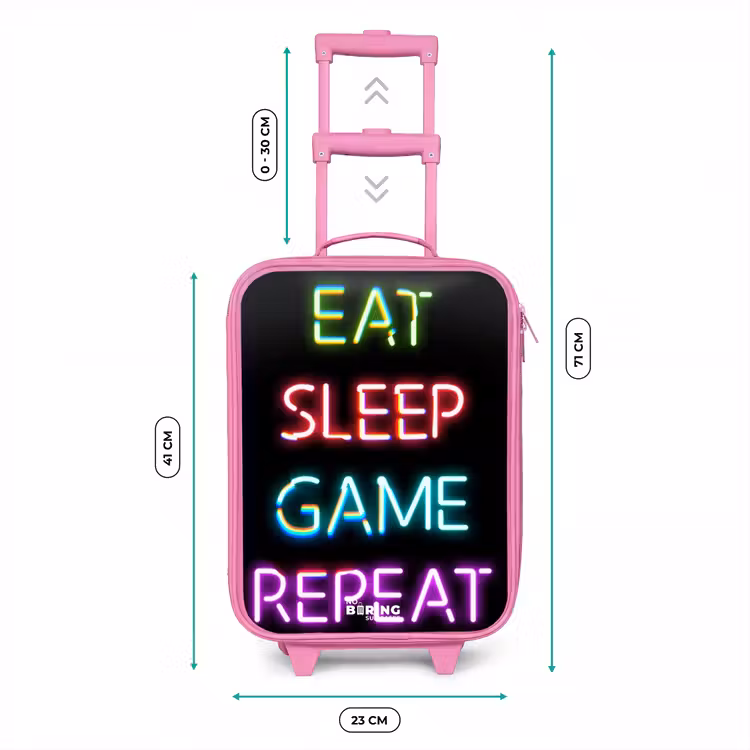 Kinderkoffer - Roze - Qoute met neon lichten — 5