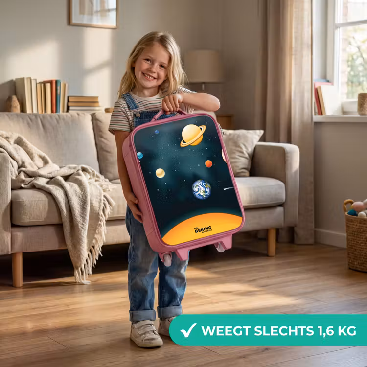 Kinderkoffer - Roze - Ruimte met planeten — 2