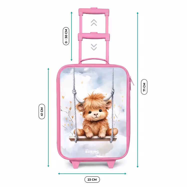 Kinderkoffer - Roze - Schommelend Schotse hooglander kalf van waterverf — 5