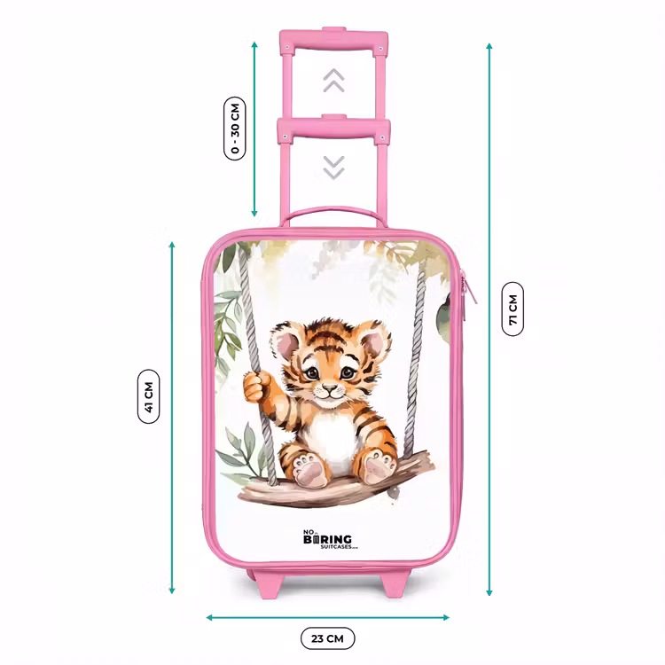 Kinderkoffer - Roze - Schommelend tijgerwelpje waterverf tekening — 5