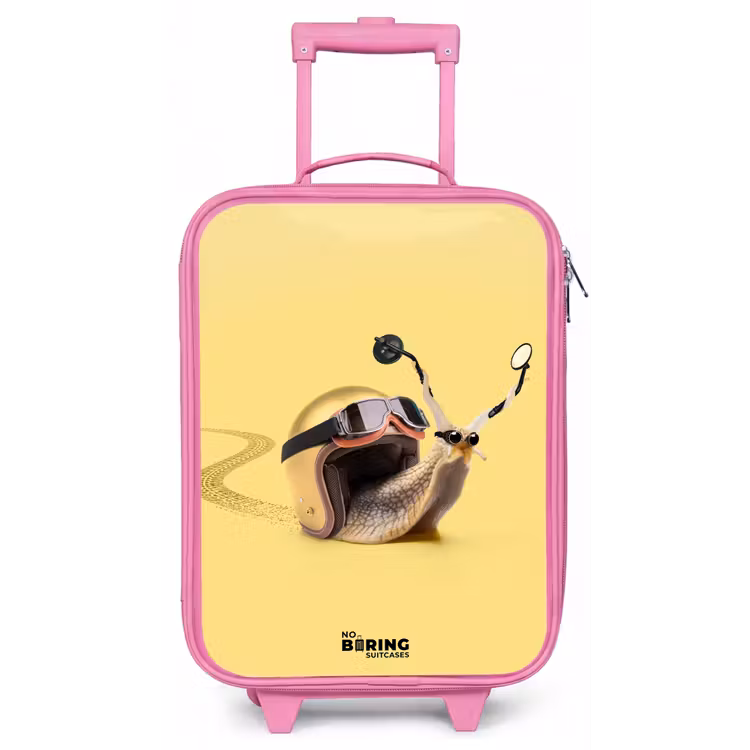 Kinderkoffer - Roze - Slak met motorhelm — 1