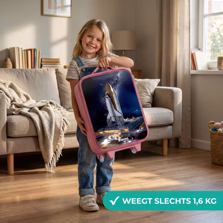 Kinderkoffer - Roze - Spaceshuttle die kan opstijgen — 2