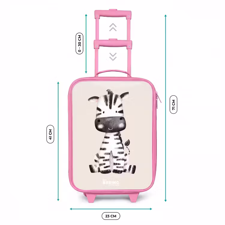 Kinderkoffer - Roze - Zebra portrettekening met beige achtergrond — 5