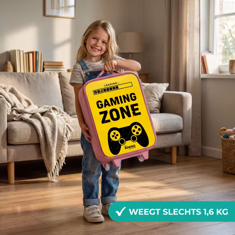 Kinderkoffer - Roze - Zwart-geel met gaming zone — 2
