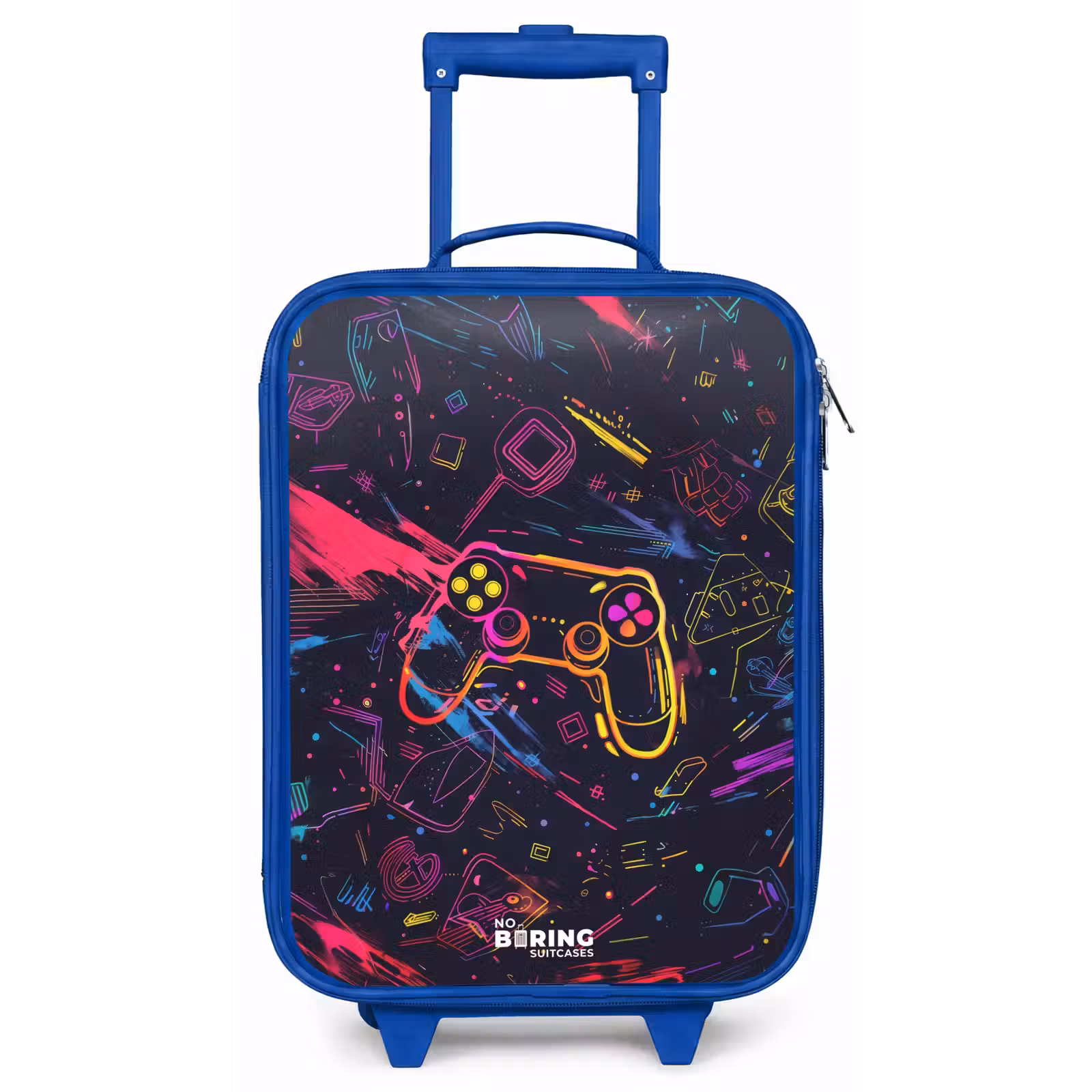 Kinderkoffer - Blauw - Gamerwereld in neonstijl — 1