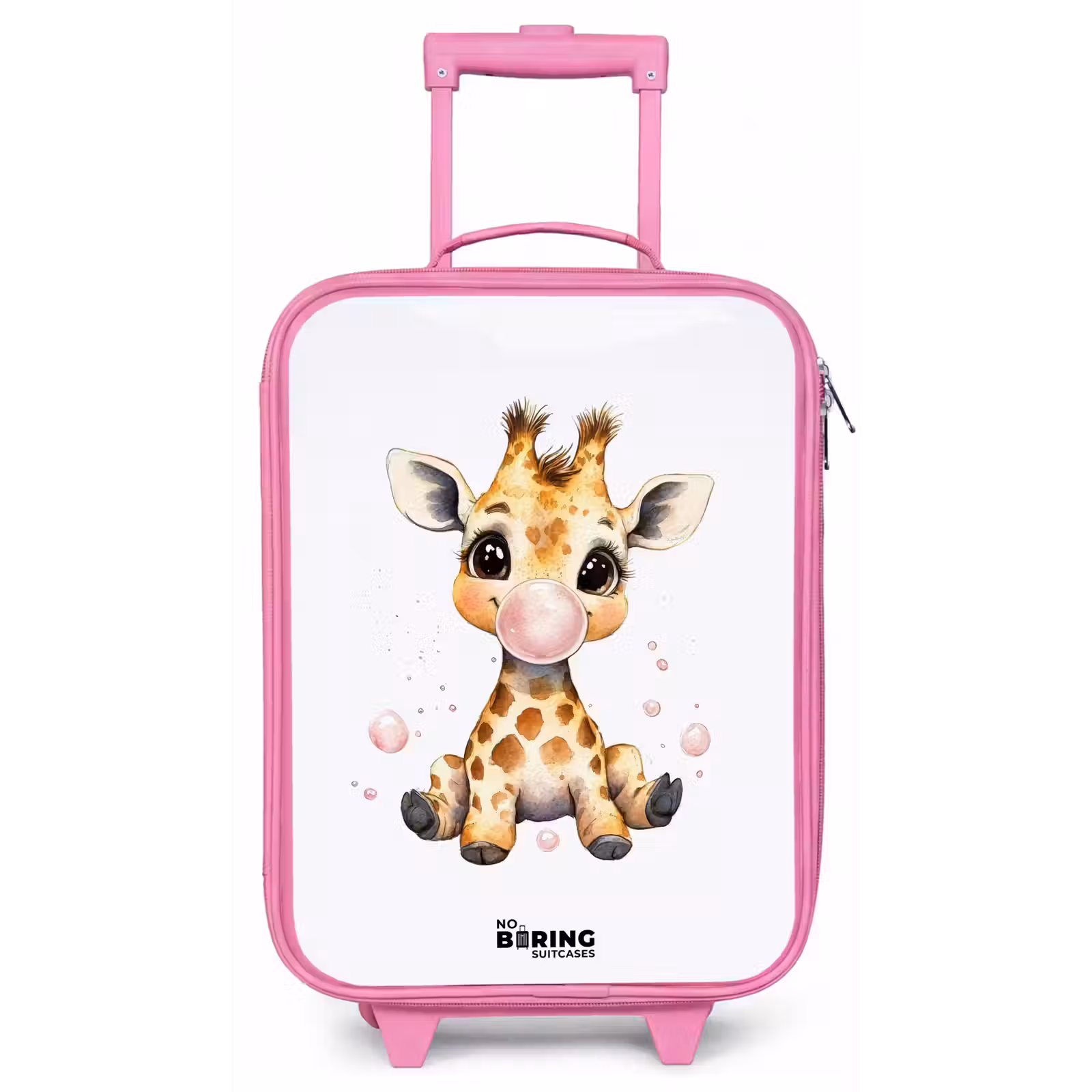 Kinderkoffer - Roze - Giraffe met roze kauwgombal — 1