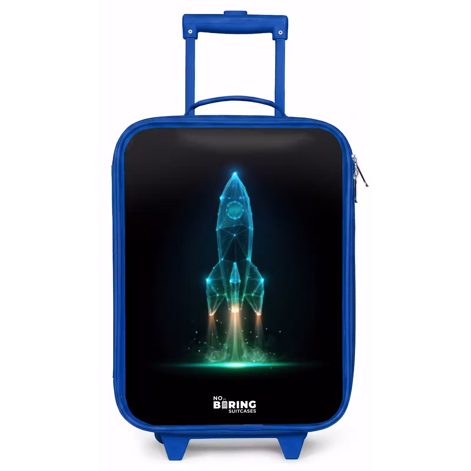 Kinderkoffer - Blauw - Lancerende raket in neonstijl — 1
