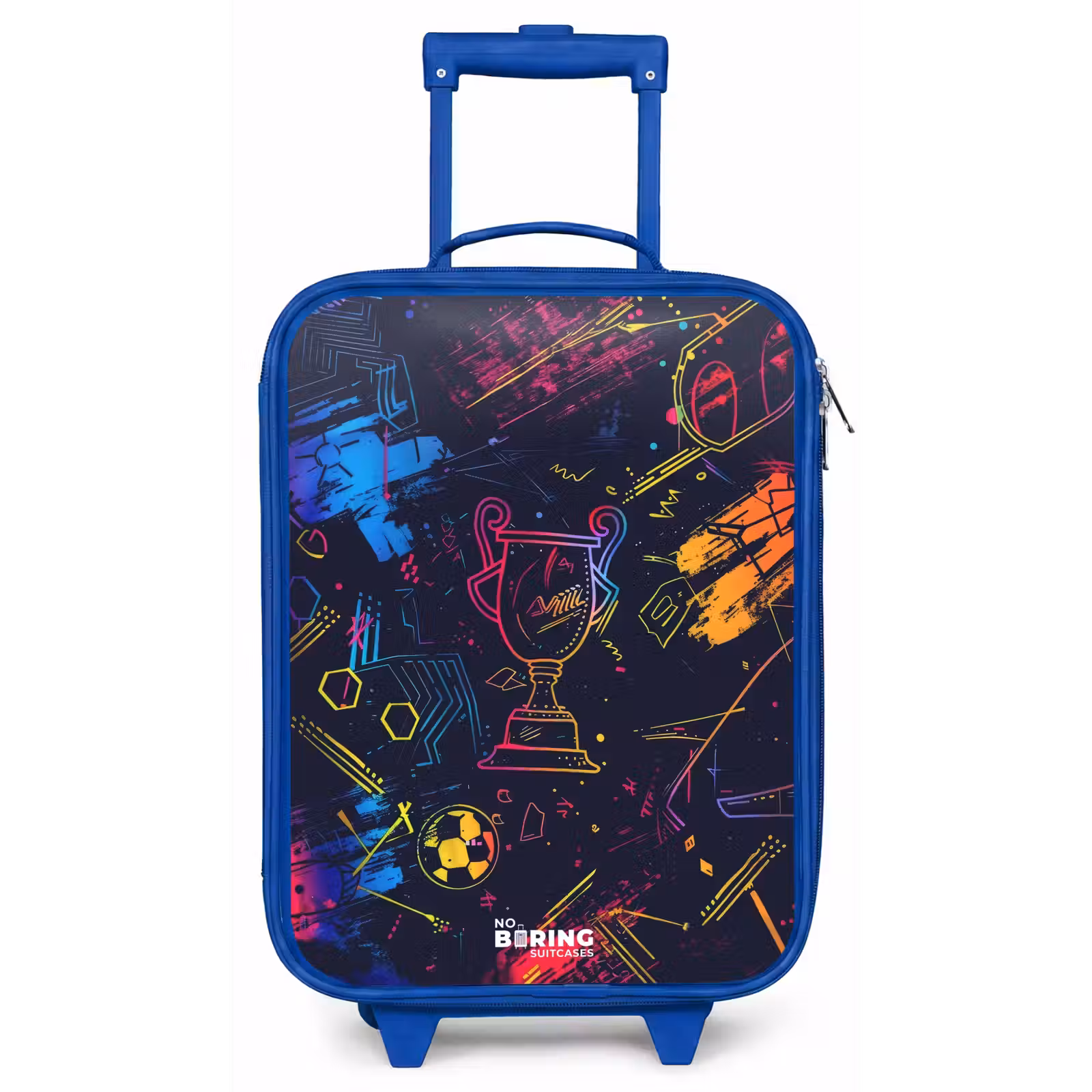 Kinderkoffer - Blauw - Neon sporttrofee design — 1