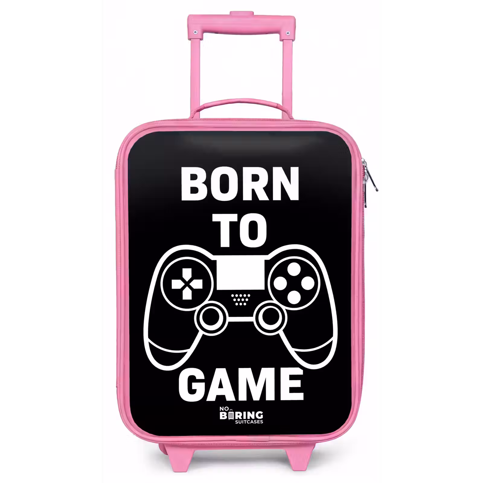 Kinderkoffer - Roze - Qoute met controller in zwart wit — 1