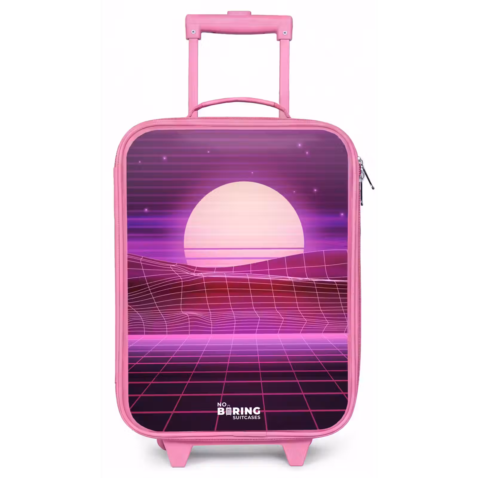 Kinderkoffer - Roze - Rasterlandschap met zon — 1