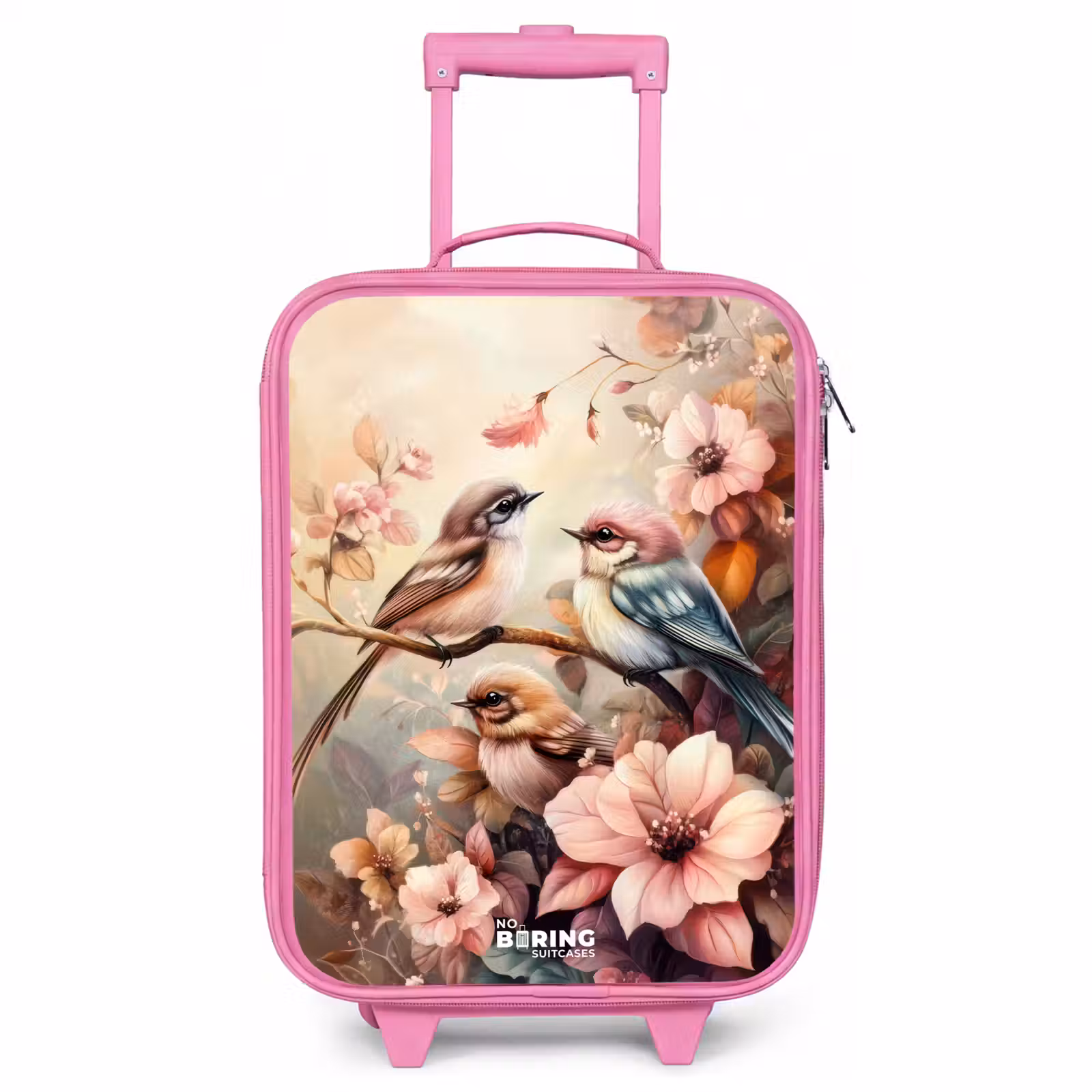 Kinderkoffer - Roze - Vogels met roze bloemen — 1