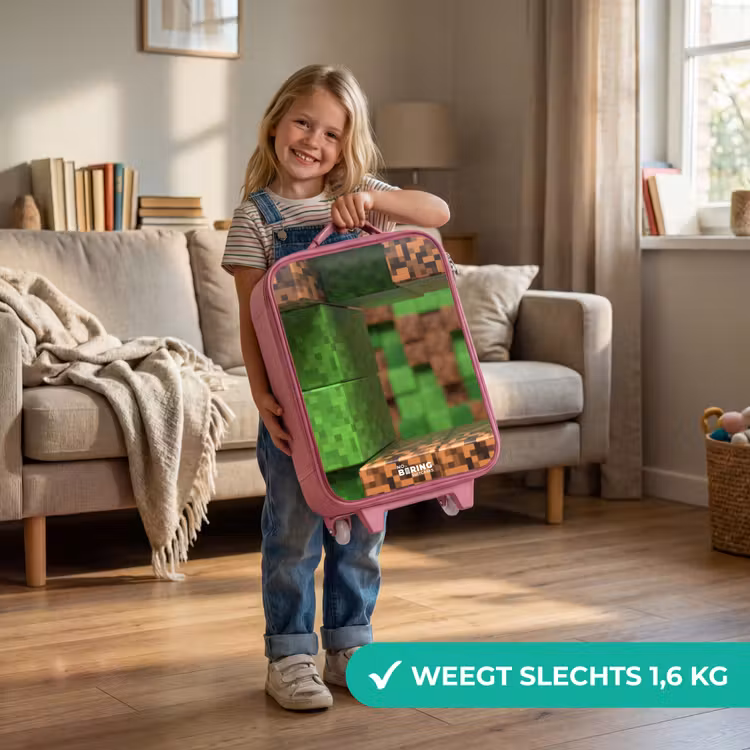 Kinderkoffer - Roze - Close-up met pixelachtige blokken — 2