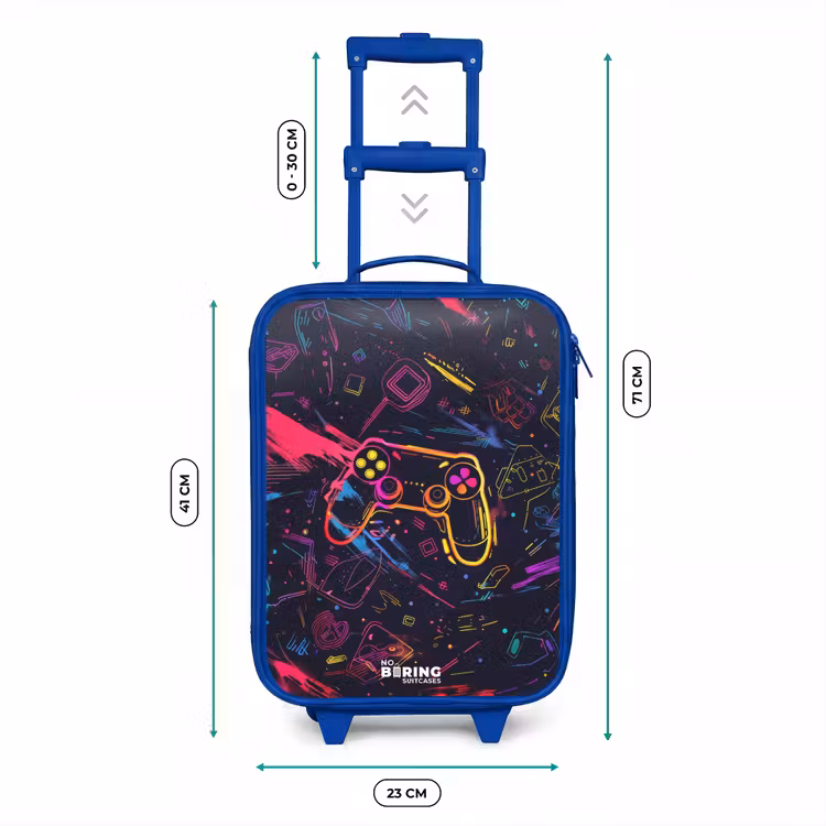 Kinderkoffer - Blauw - Gamerwereld in neonstijl — 6