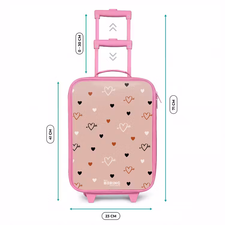 Kinderkoffer - Roze - Hartjes met pijlen in zwart, wit en roze — 5