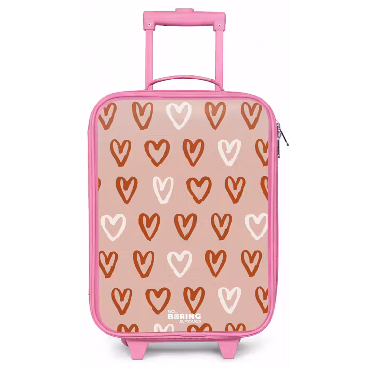 Kinderkoffer - Roze - Hartjes patroon in roze en wit — 1