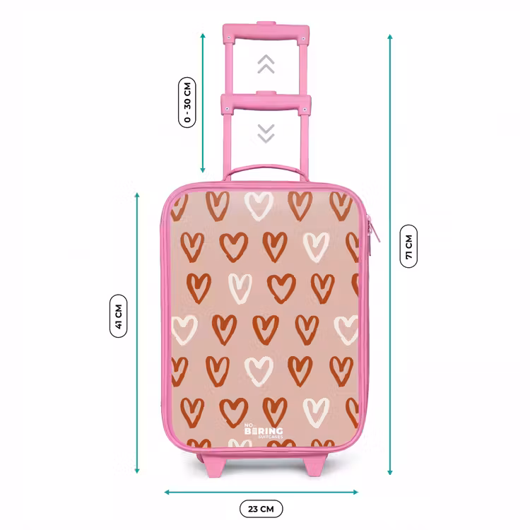 Kinderkoffer - Roze - Hartjes patroon in roze en wit — 5