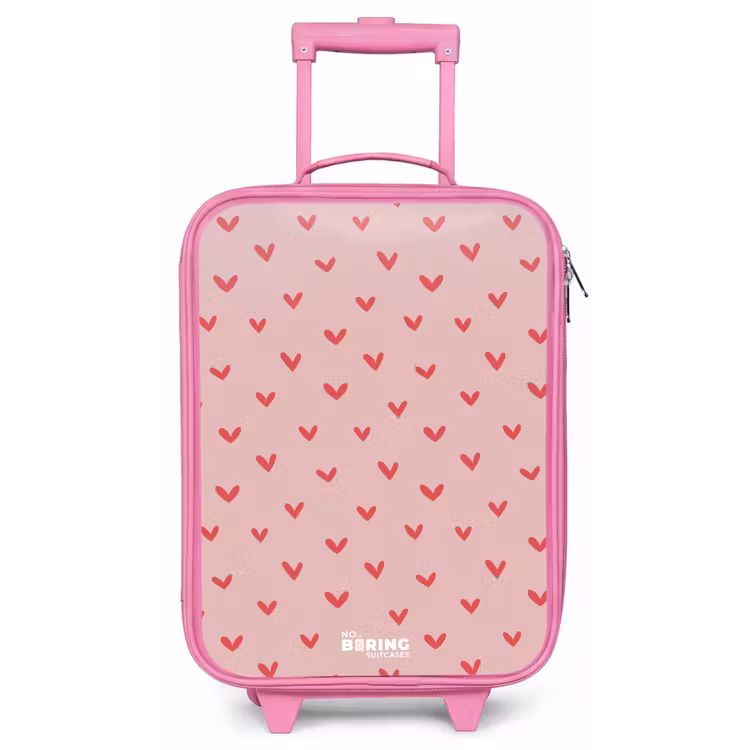 Kinderkoffer - Roze - Hartjespatroon met roze kleuren — 1
