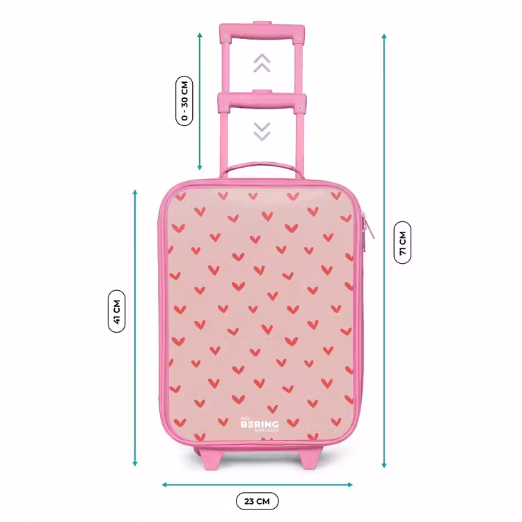 Kinderkoffer - Roze - Hartjespatroon met roze kleuren — 5