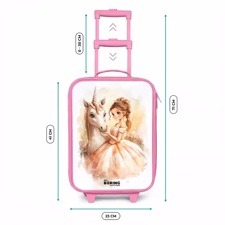 Kinderkoffer - Roze - Prinses in jurk met witte eenhoorn — 5