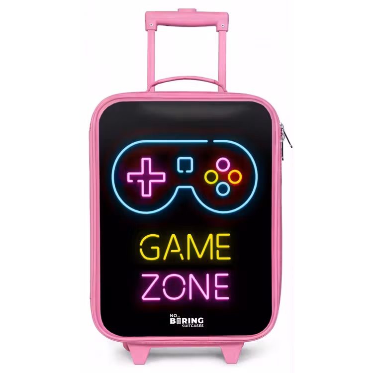 Kinderkoffer - Roze - Qoute met neonkleuren — 1
