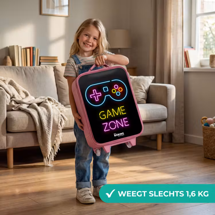 Kinderkoffer - Roze - Qoute met neonkleuren — 2