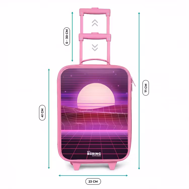 Kinderkoffer - Roze - Rasterlandschap met zon — 5