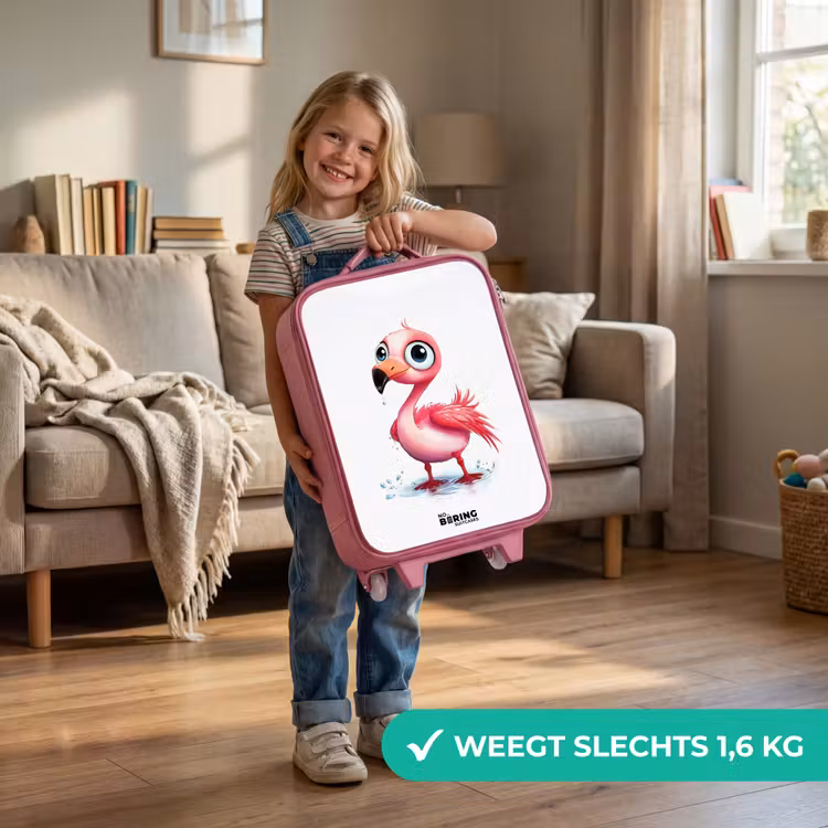 Kinderkoffer - Roze - Roze flamingo in het water — 2