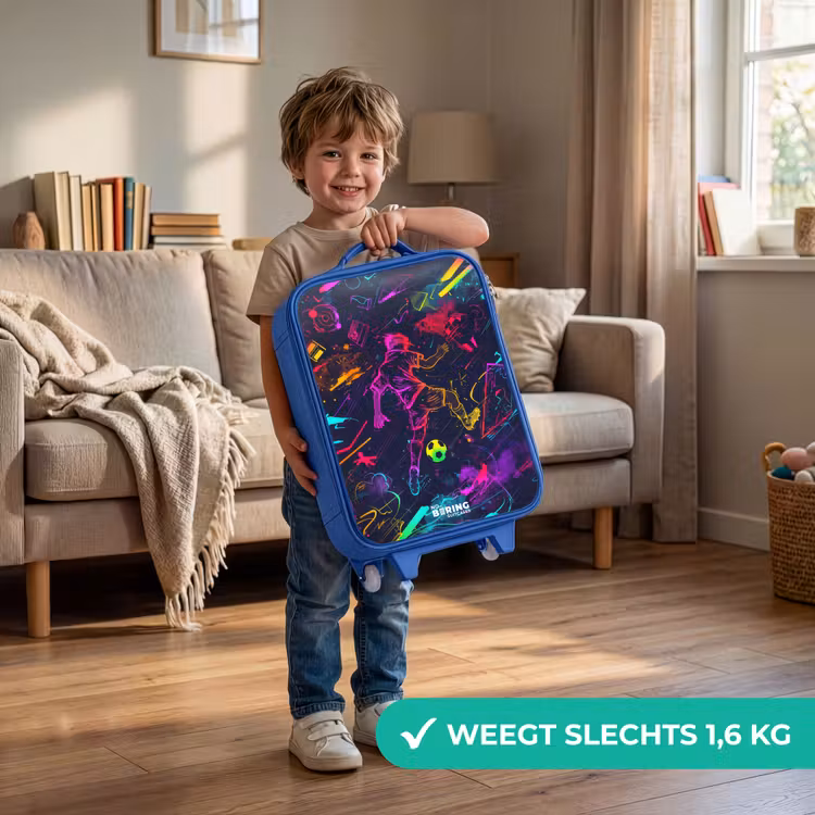 Kinderkoffer - Blauw - Straatvoetbal in ruimtekleuren — 2