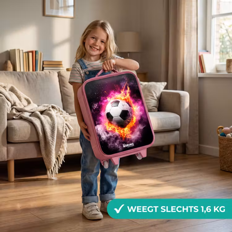 Kinderkoffer - Roze - Voetbal in roze vuur explosie — 2