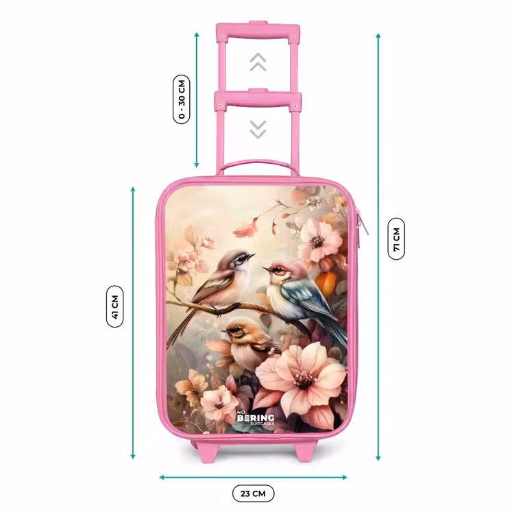 Kinderkoffer - Roze - Vogels met roze bloemen — 5