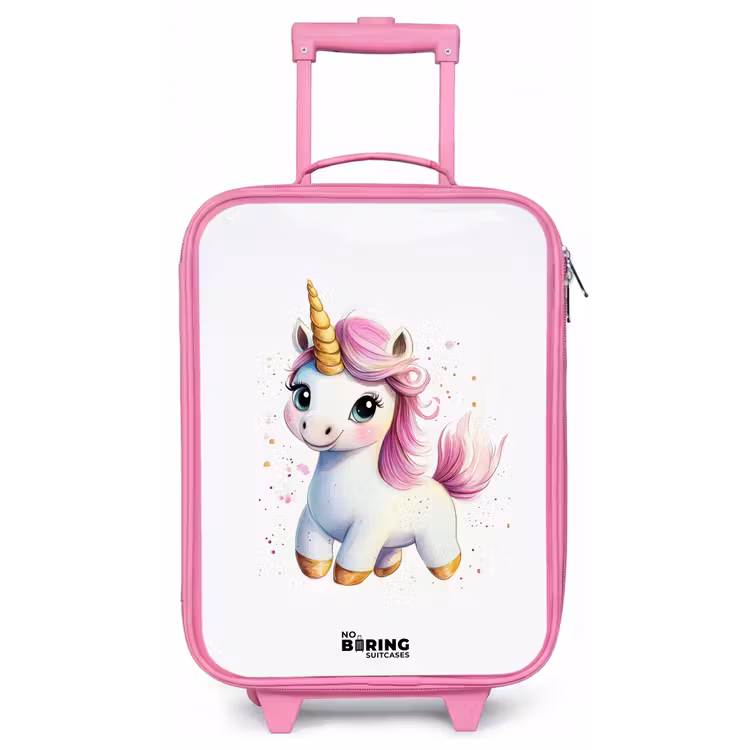 Kinderkoffer - Roze - Witte eenhoorn met roze manen — 1